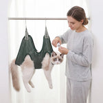 Cats Grooming Hammock Cat Dog Nail Trimming Restraint Bag Anti-Scratch Sling for Small Medium Dogs Adjustable Hanging Helper