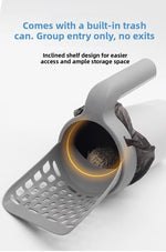 All-in-one portable cat litter scoop