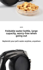 Retractable LED Pet Leash With Built-In Treat and Water Compartments