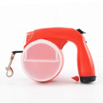 Retractable LED Pet Leash With Built-In Treat and Water Compartments